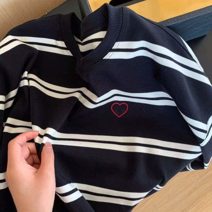 American Retro Striped Sweater For Women