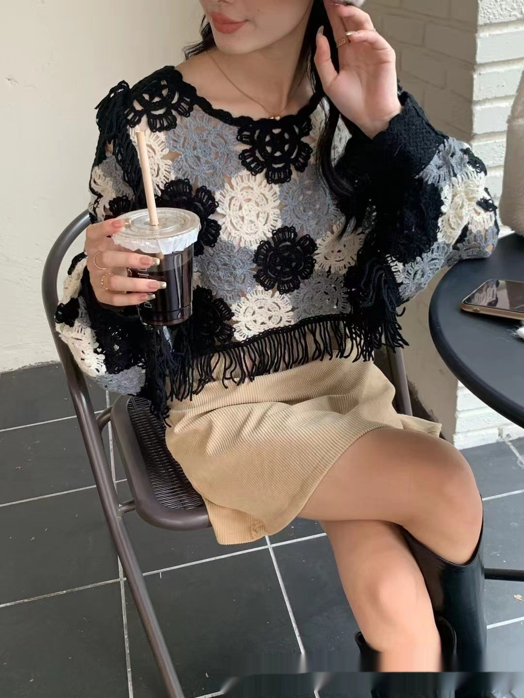 New Flower Fringed Sweater Women