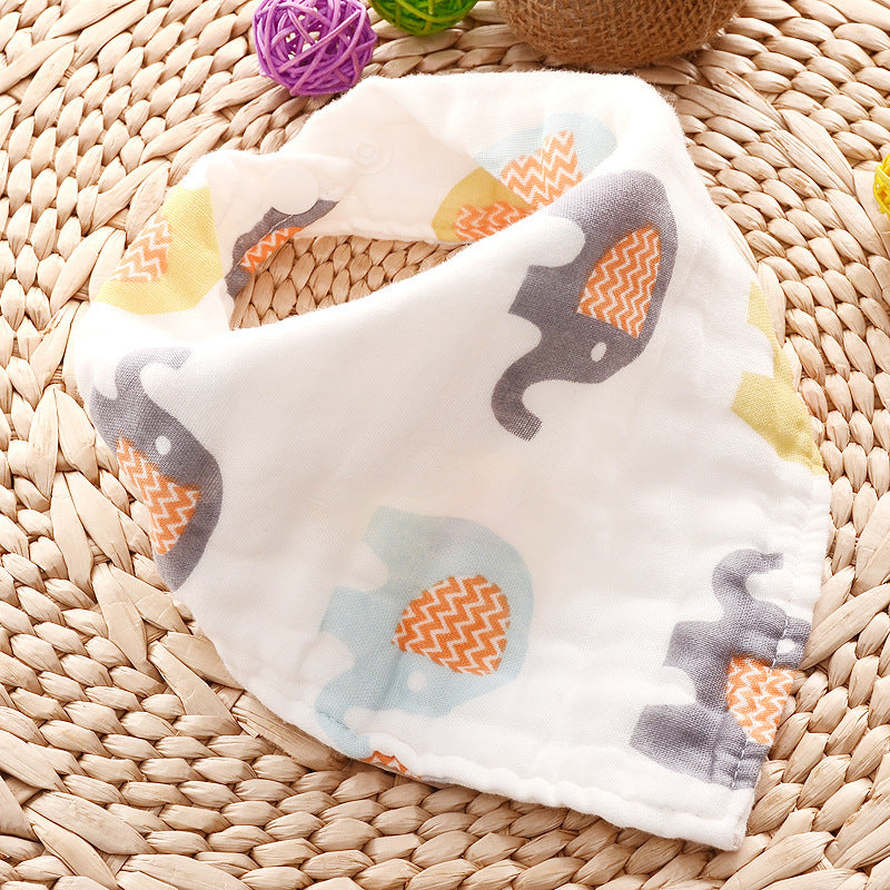 Gauze Triangle Scarf Cartoon Baby Saliva Scarf
