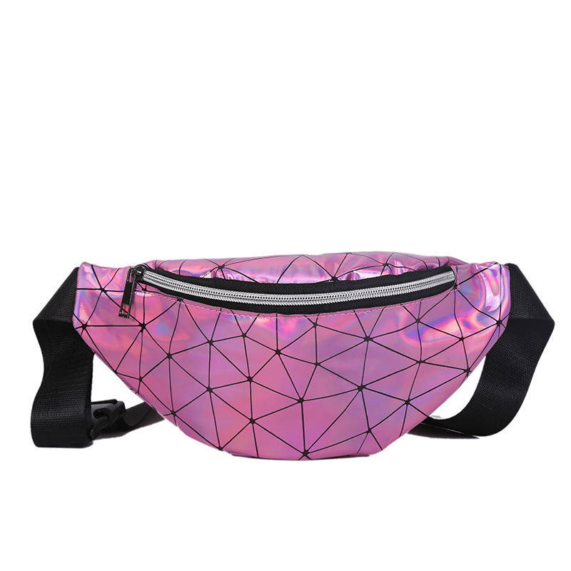 Waist Bag Korean Version Of Rhombic Laser Waist Bag Sequins Ladies One-Shoulder Diagonal Bag Mobile Phone Coin Purse