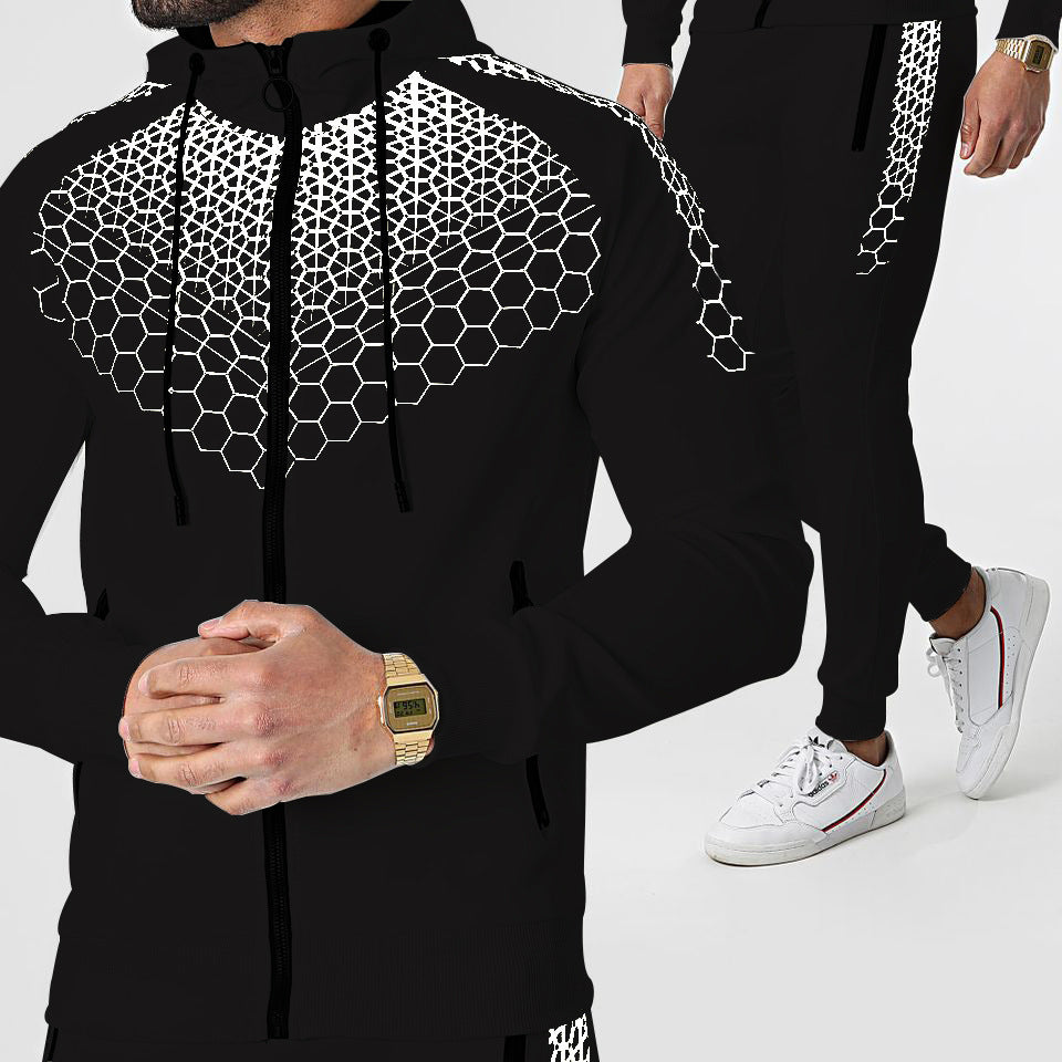 Amazon New European And American Hooded Sportswear Men's Jacket Casual Trousers Suit Foreign Trade Source Factory Direct Supply