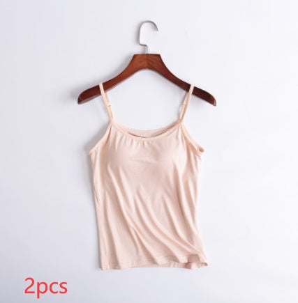 Women's Camisole With Chest Pads Without Wire Cups 2pcs