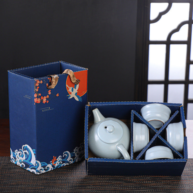 Kung Fu Travel Tea Set Gift Box One Pot And Four Cups