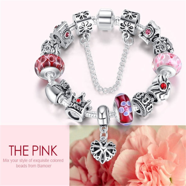Glass beads alloy bracelet