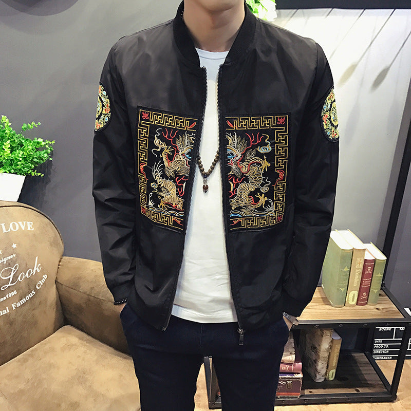Chinese style jacket robes embroidered large size coat