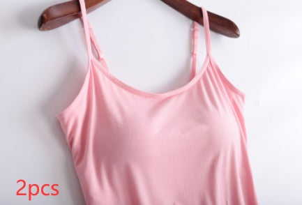 Women's Camisole With Chest Pads Without Wire Cups 2pcs