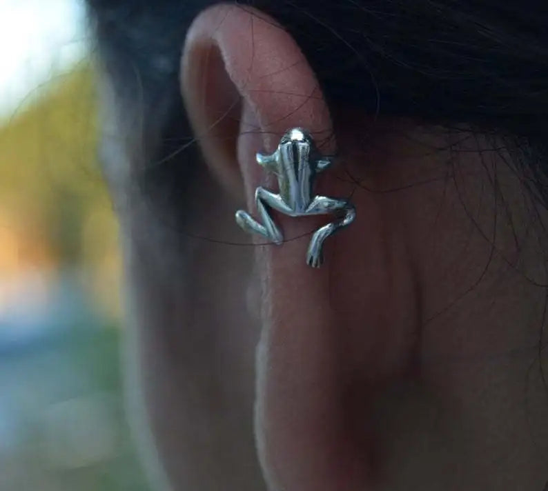 Little Frog Earrings Retro Tree Frog Ear Clip Funny Animal Earrings