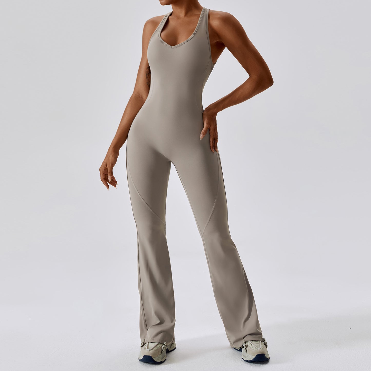 European And American Quick-drying Tight-fitting Yoga Suit Dance Sports Fitness Suit Hip-lifting And Abdominal-tightening Micro-hora Lianhe Yoga Suit 8117