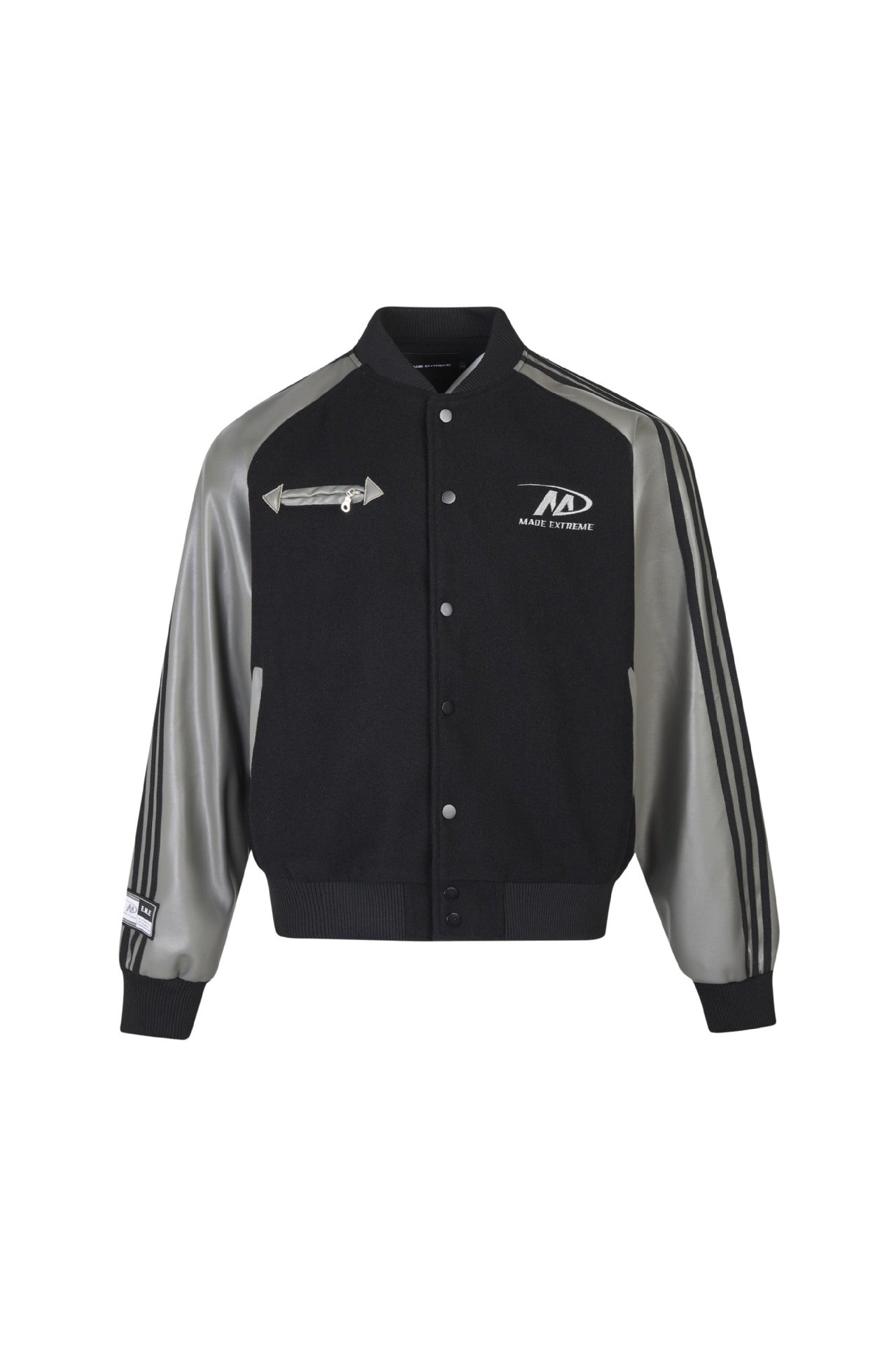 Autumn And Winter American Retro Color-block Pu Leather Sleeve Street Jacket Sports Baseball Suit Jacket For Men And Women