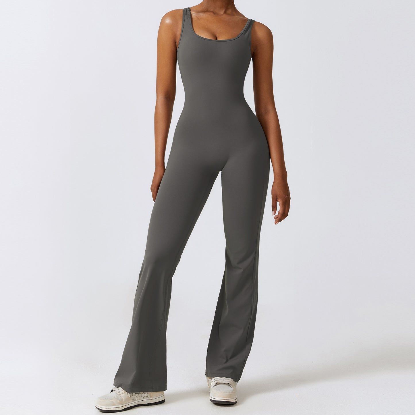 The United States Hollow-out Back Jumpsuit Peach Hip-lifting Sports Fitness Suit Micro-hora Jumpsuit Yoga Suit