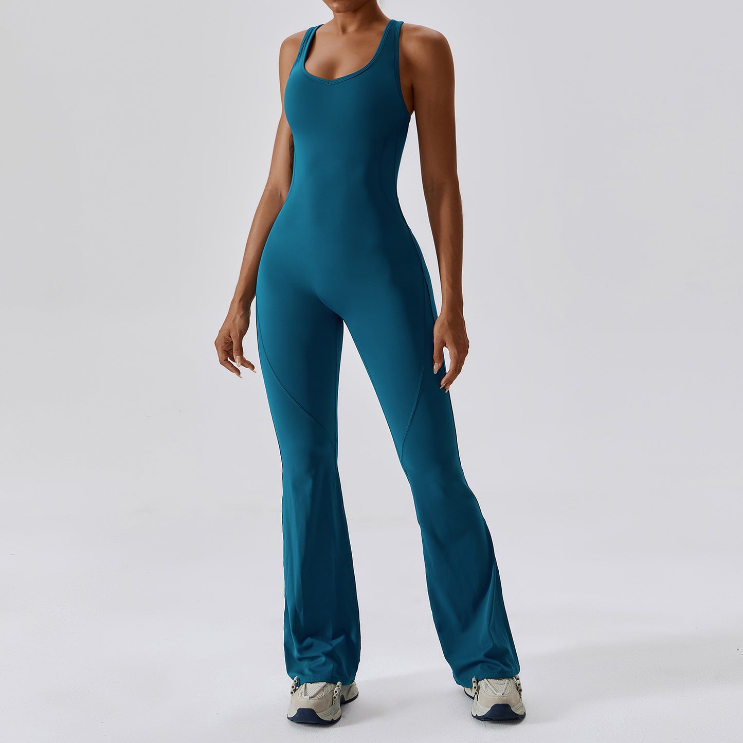 European And American Quick-drying Tight-fitting Yoga Suit Dance Sports Fitness Suit Hip-lifting And Abdominal-tightening Micro-hora Lianhe Yoga Suit 8117