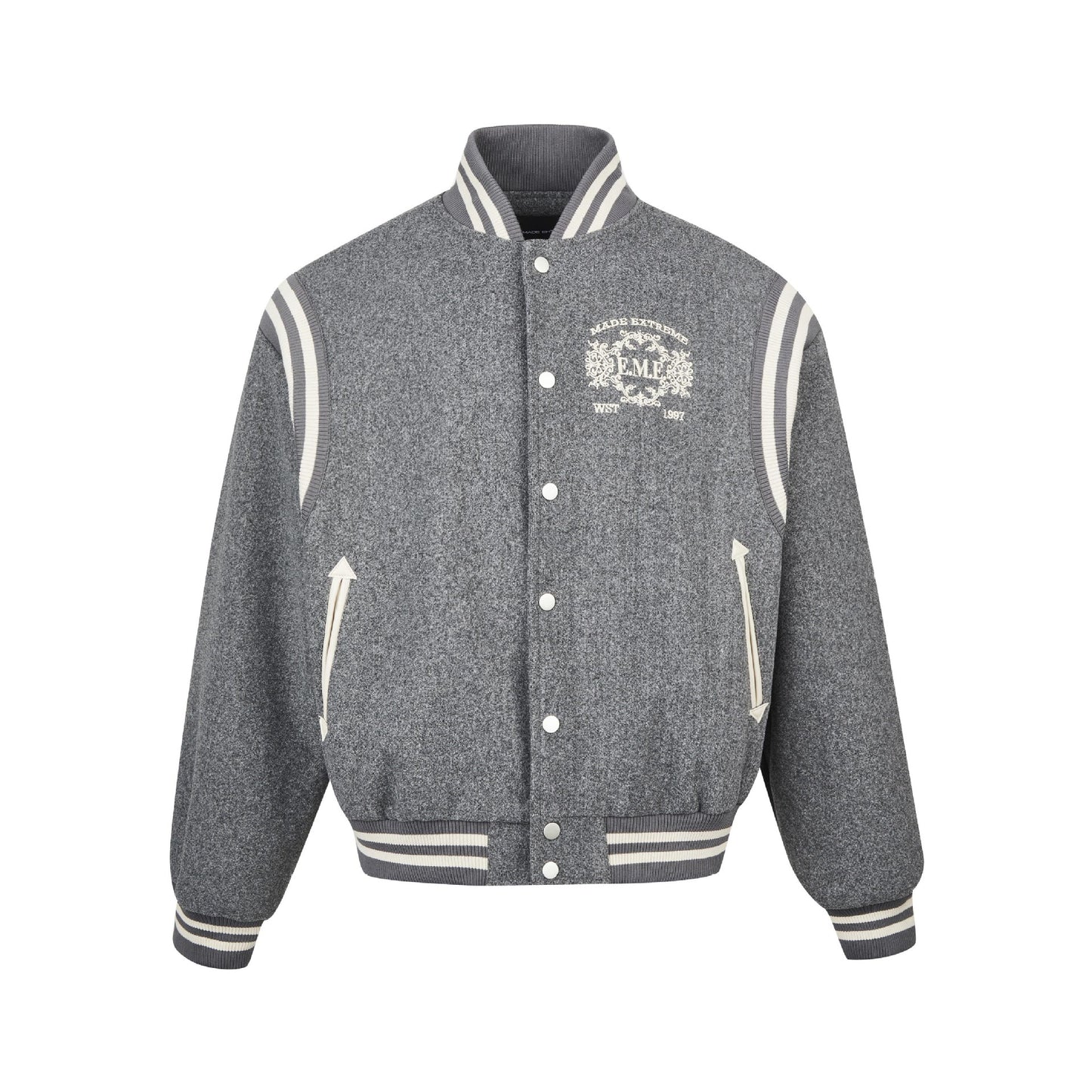 Badge Letter Embroidered Button Autumn And Winter New All-match Casual Sports Jacket Coat