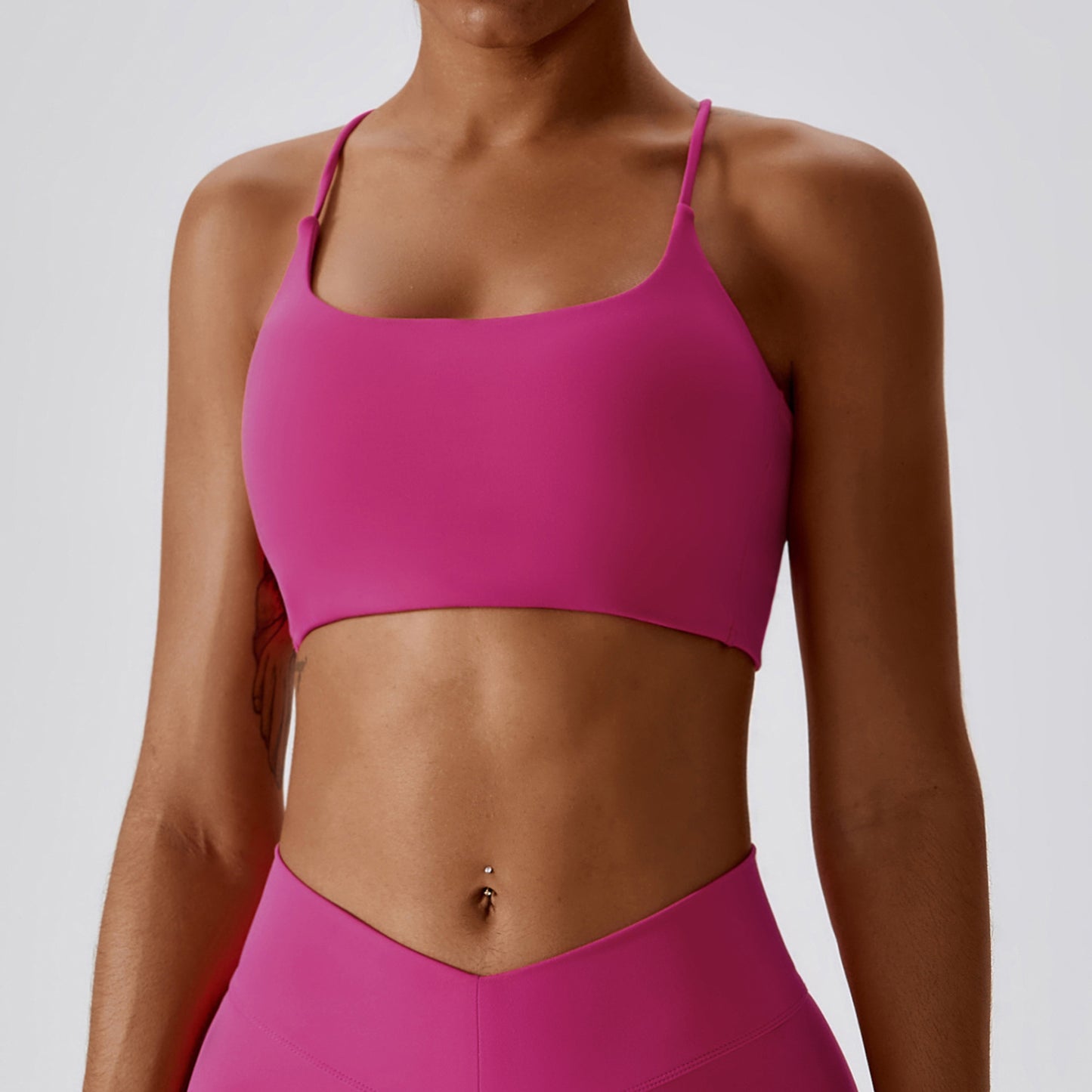 European And American Summer Shockproof Naked Yoga Bra Outer Wear Running Fitness Sports Underwear Beauty Back Yoga Vest 8233