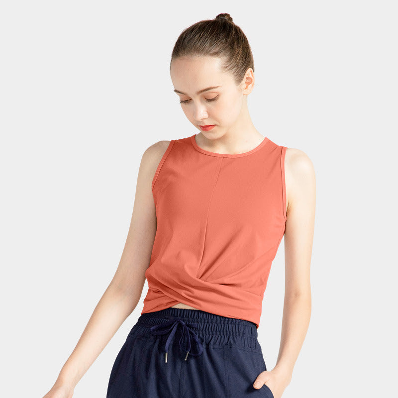 European And American Cross-border Yoga Vest Women's Summer Casual Tight Quick-drying Sleeveless Top Running Sports Fitness Training Clothing