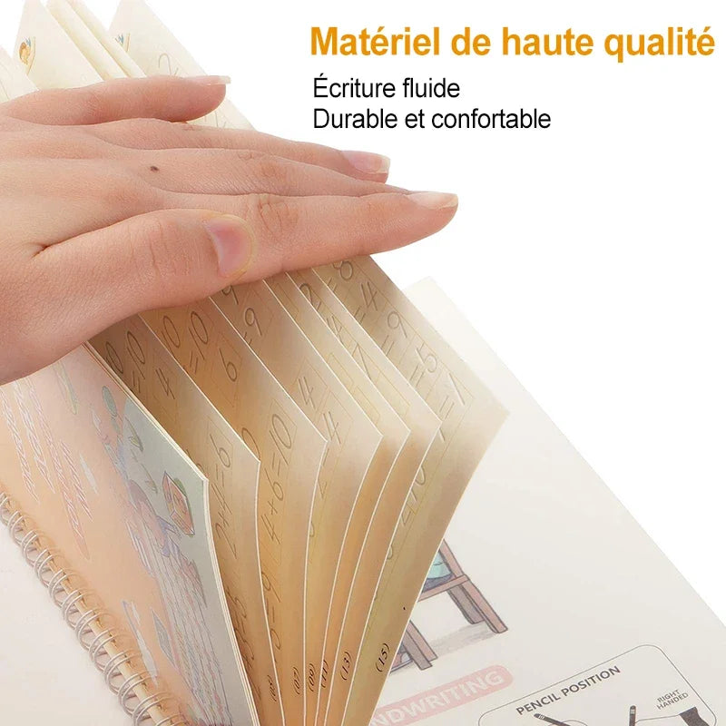 4pcs French Magic Practice Copybook Pen Preschools Kids Calligraphy