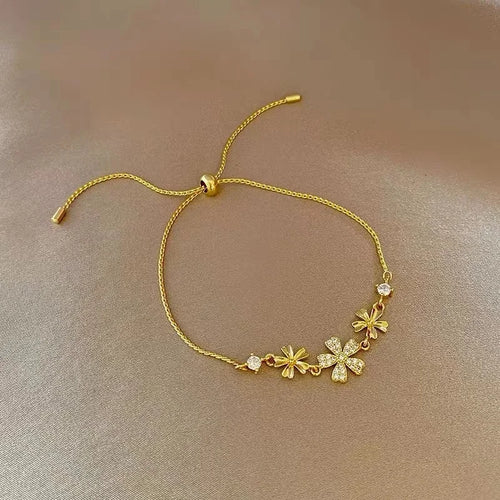 Vintage Gold Color Cuff Bracelet Set of 4 Stainless Steel Butterfly