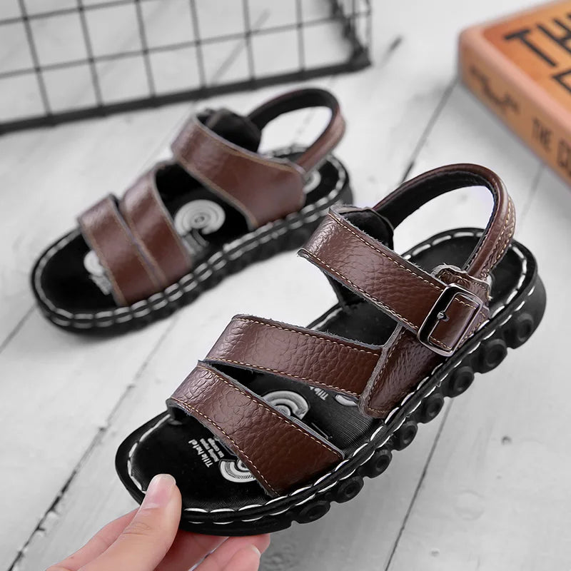 Kids Leather Sandal Boy Shoes Summer Outdoor Beach Casual Sneakers