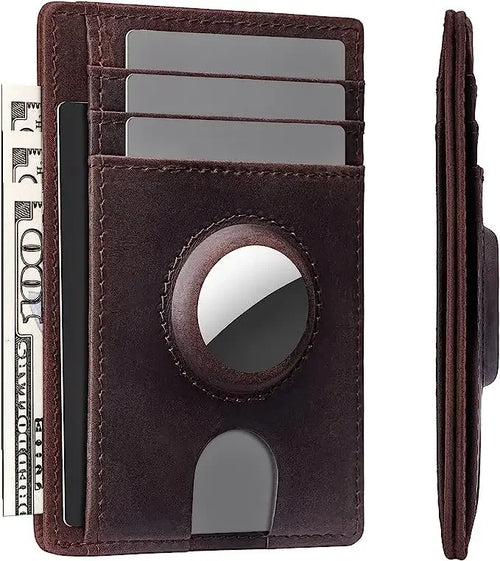 For Airtag case wallet leather Men Wallet RFID Anti-theft Slim ID