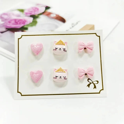 3PRS Strong Magnetic No Piercing Cute Earrings for Kids Children