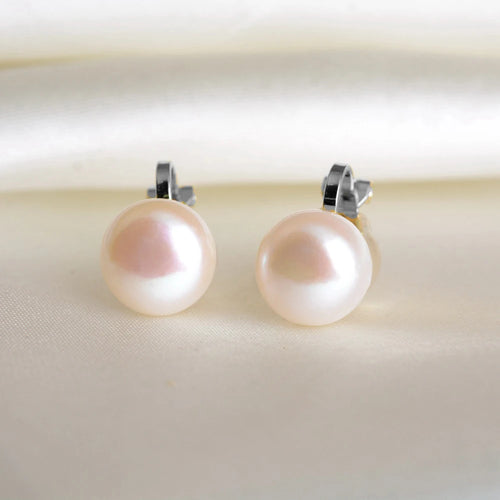 GRACE JUN Top Quality Freshwater Pearls Silver Plated Clip on Earrings