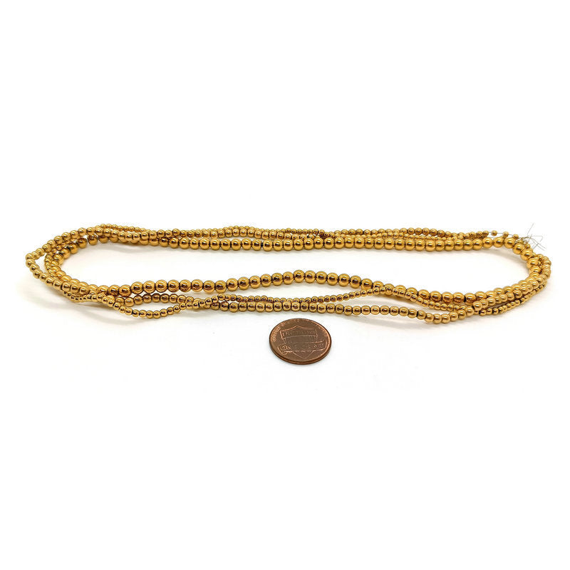 Round Beads Haematite Gold-plated Color-preserving Scattered Beads DIY Necklace