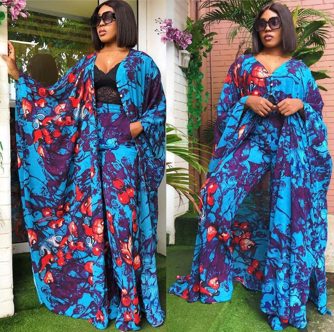 African Color Fashion Suit Dress And Pants