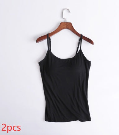 Women's Camisole With Chest Pads Without Wire Cups 2pcs