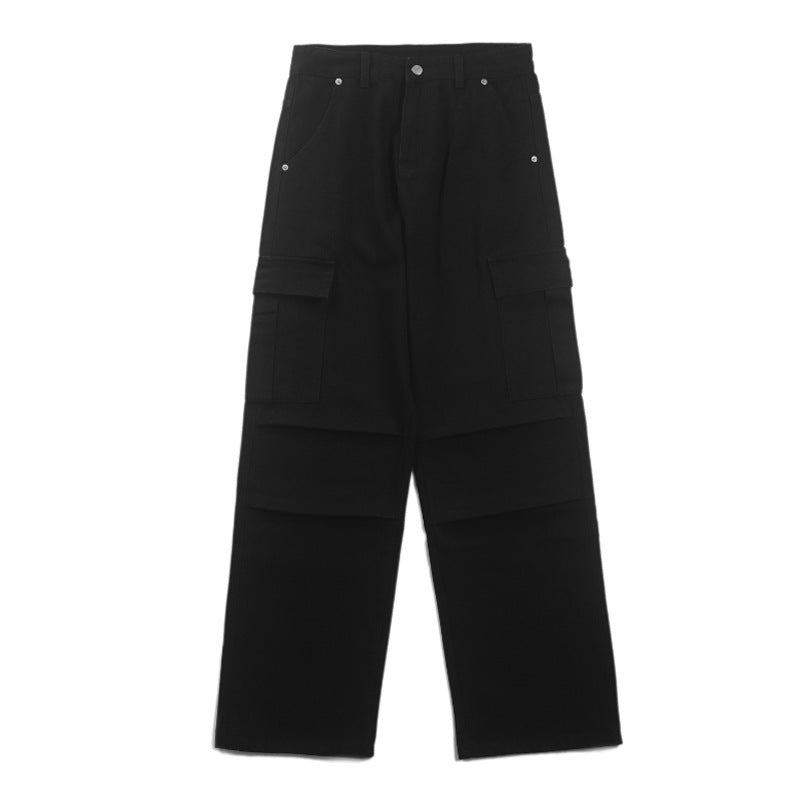 Knee Pleated Design Leisure Cargo Trousers Men