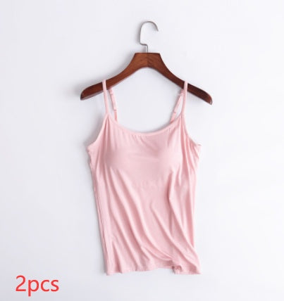 Women's Camisole With Chest Pads Without Wire Cups 2pcs