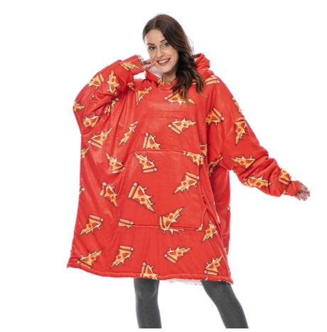 Men And Women Can Wear Zipper Flannel Lazy Blanket