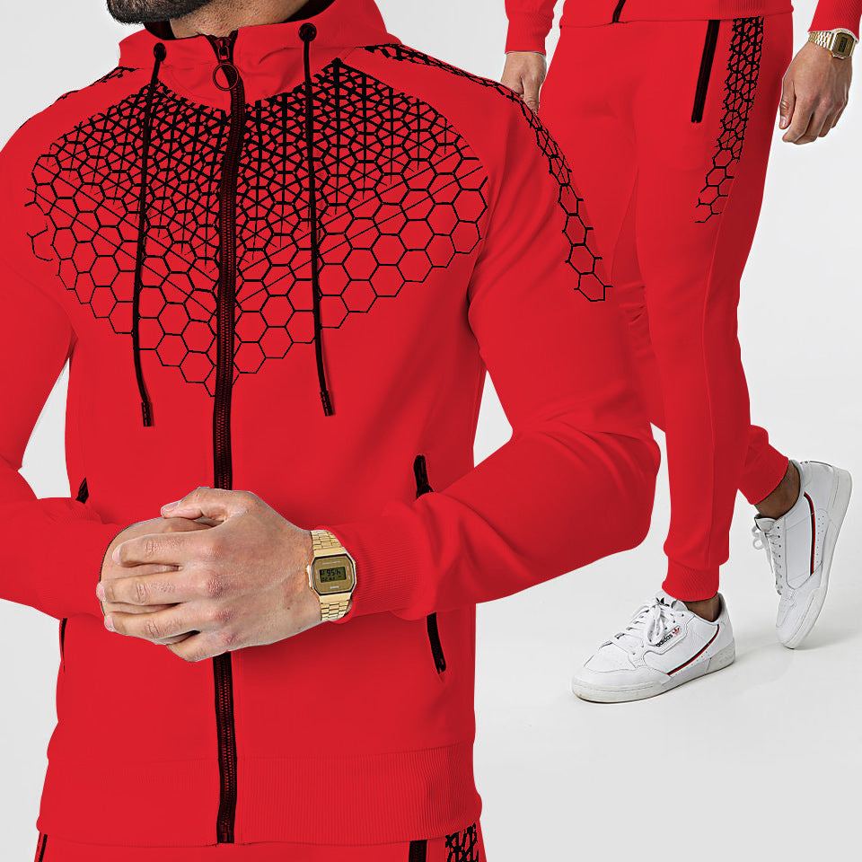 Amazon New European And American Hooded Sportswear Men's Jacket Casual Trousers Suit Foreign Trade Source Factory Direct Supply
