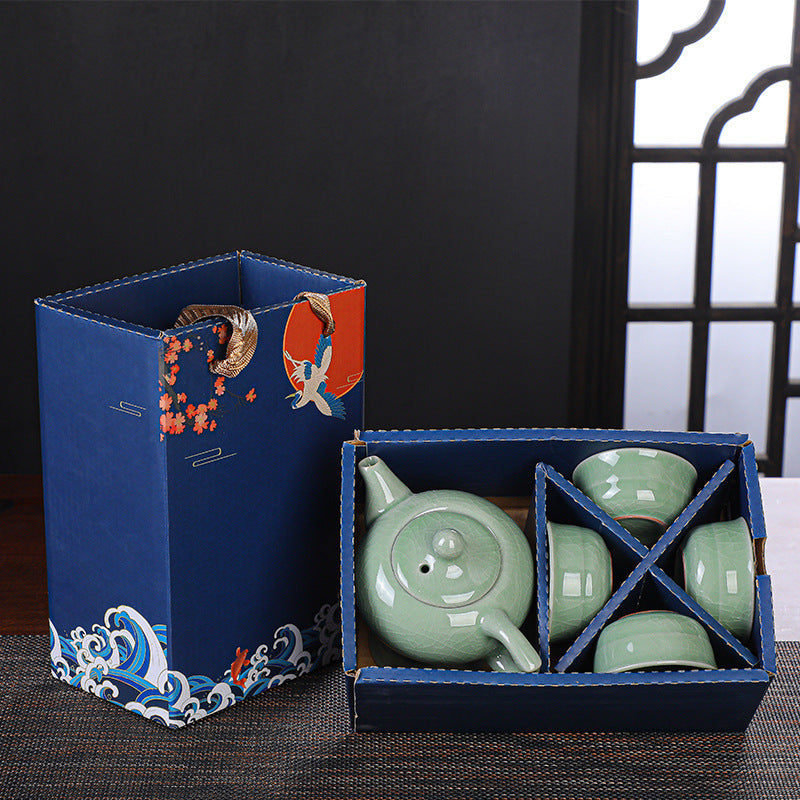 Kung Fu Travel Tea Set Gift Box One Pot And Four Cups