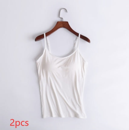 Women's Camisole With Chest Pads Without Wire Cups 2pcs