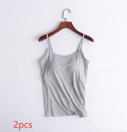 Women's Camisole With Chest Pads Without Wire Cups 2pcs