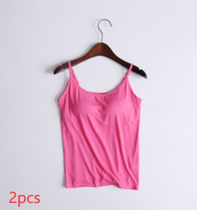 Women's Camisole With Chest Pads Without Wire Cups 2pcs