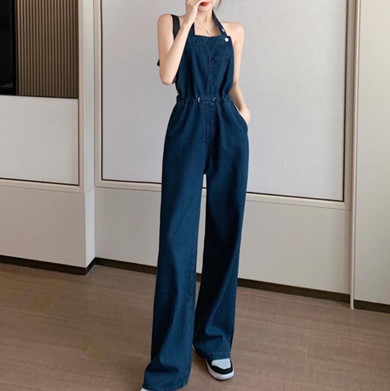 Waist Loose Straight Wide Leg Mopping One Piece Pants