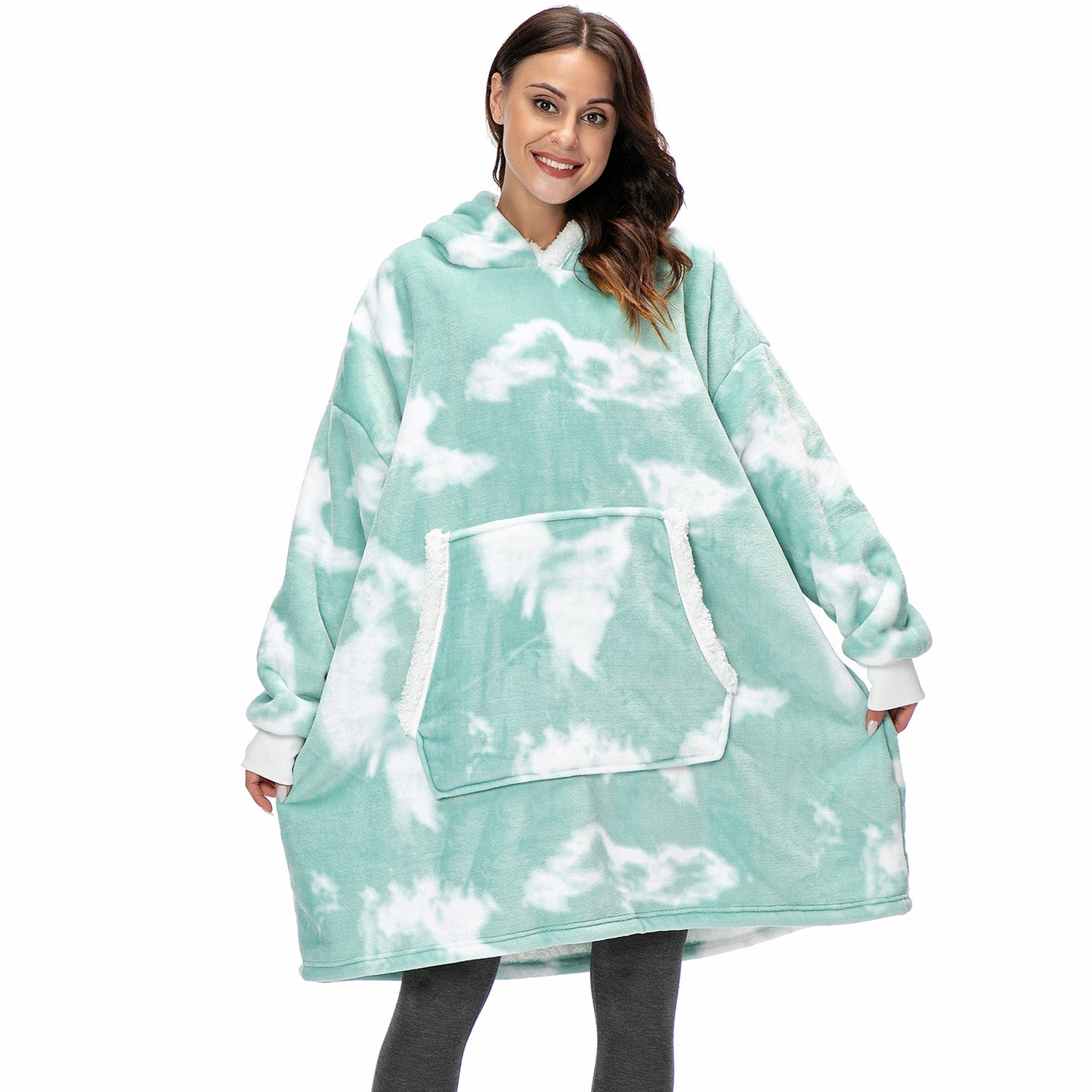 Men And Women Can Wear Zipper Flannel Lazy Blanket