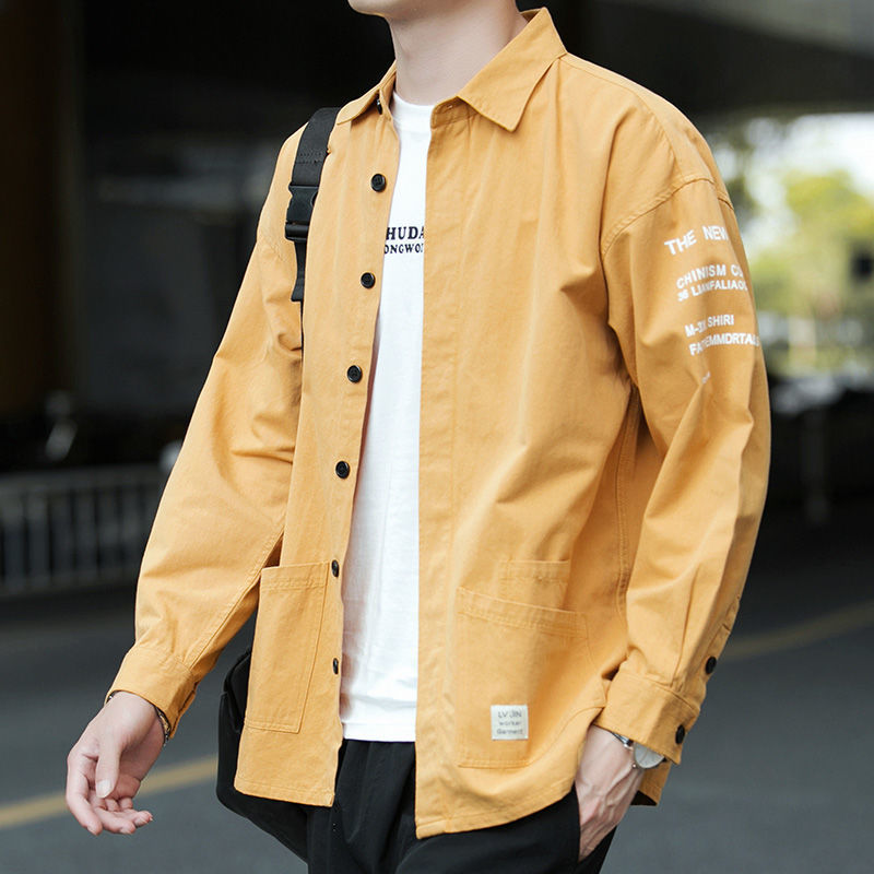 Thin Casual Loose Hong Kong Style Business Formal Wear Trend Non-iron Outer Wear Men's Jacket