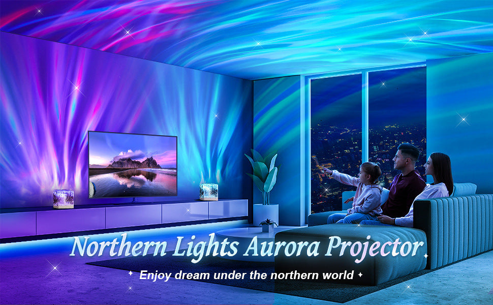 Northern Lights Water Ripple Projection Lamp Ambience Light Gift Bedroom Bedside Lamp Living Room Atmosphere