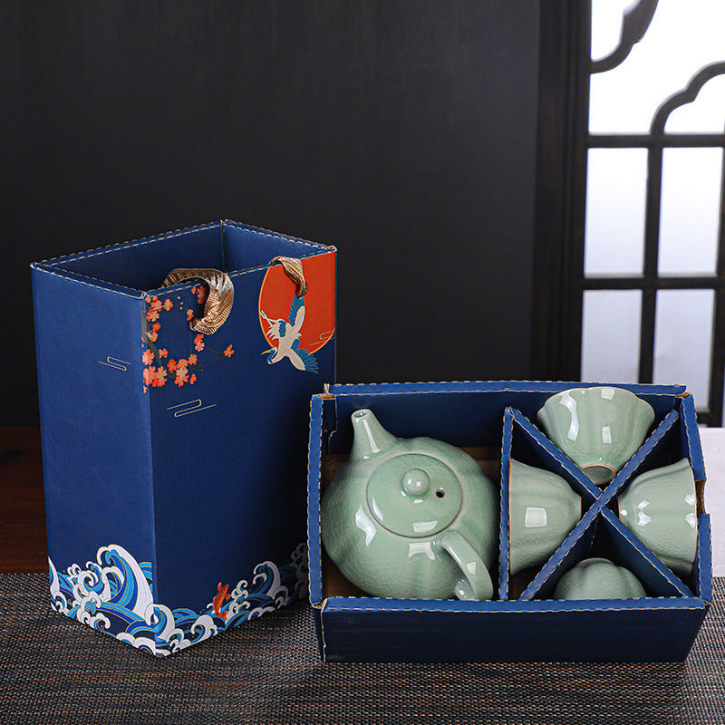 Kung Fu Travel Tea Set Gift Box One Pot And Four Cups