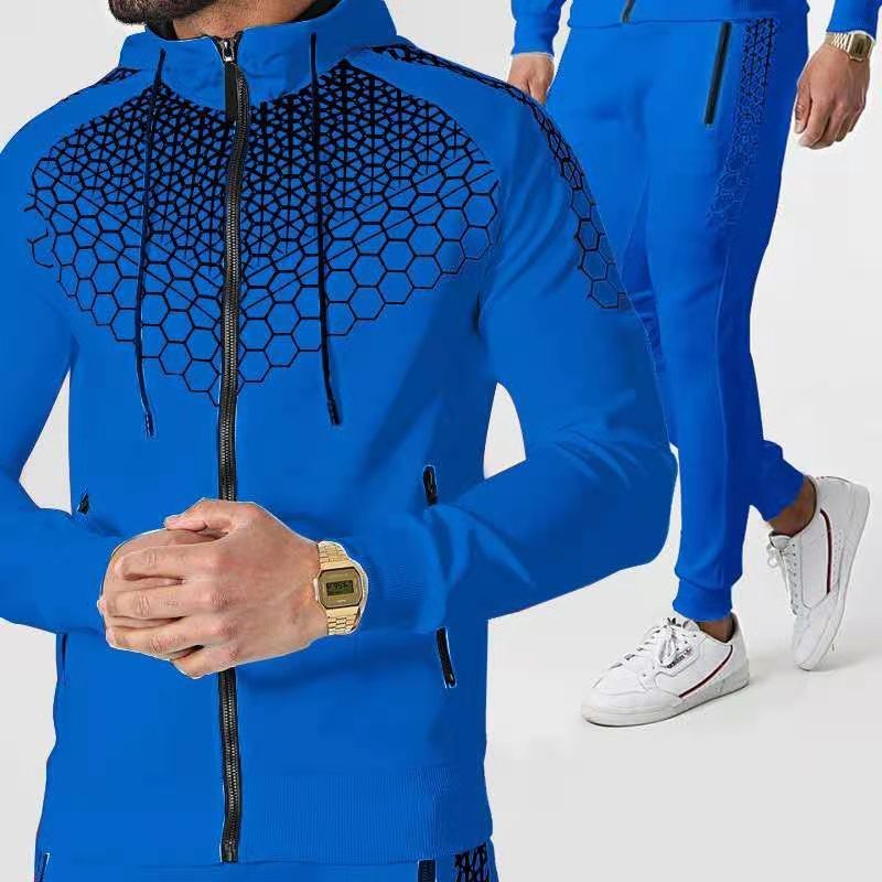 Amazon New European And American Hooded Sportswear Men's Jacket Casual Trousers Suit Foreign Trade Source Factory Direct Supply