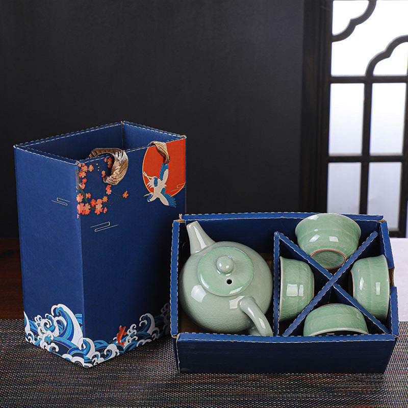 Kung Fu Travel Tea Set Gift Box One Pot And Four Cups