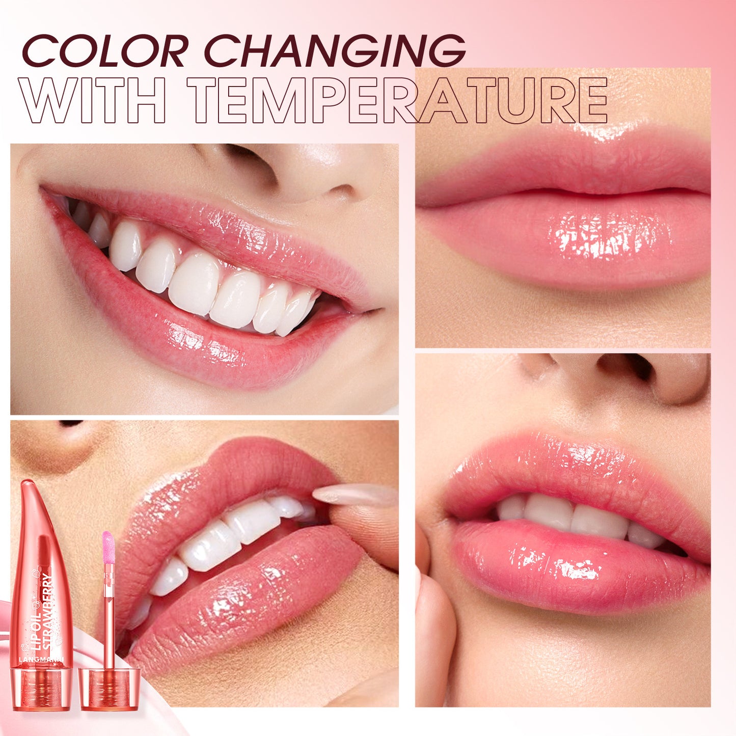 Strawberry Flavor Aloe Lip Gloss Nourishing Moisturizing
