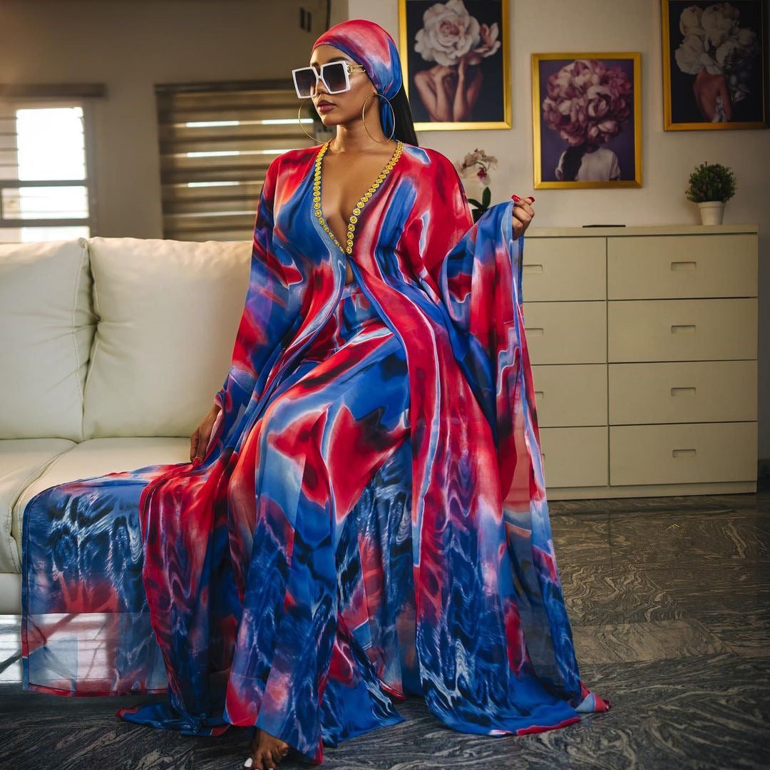 African Color Fashion Suit Dress And Pants
