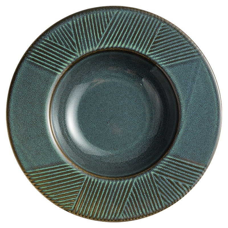 Table-mounted Thick Soup Deep Plates Straw Hat Bowl Pasta Dish
