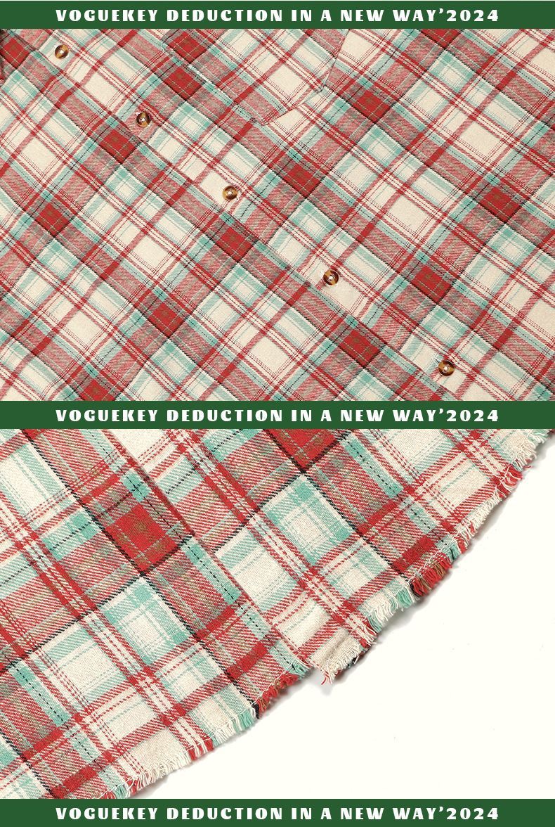 American-style Retro Plaid Shirt Long-sleeved Loose High-end Sense Hiphop Plaid Fur-edged Shirt Jacket