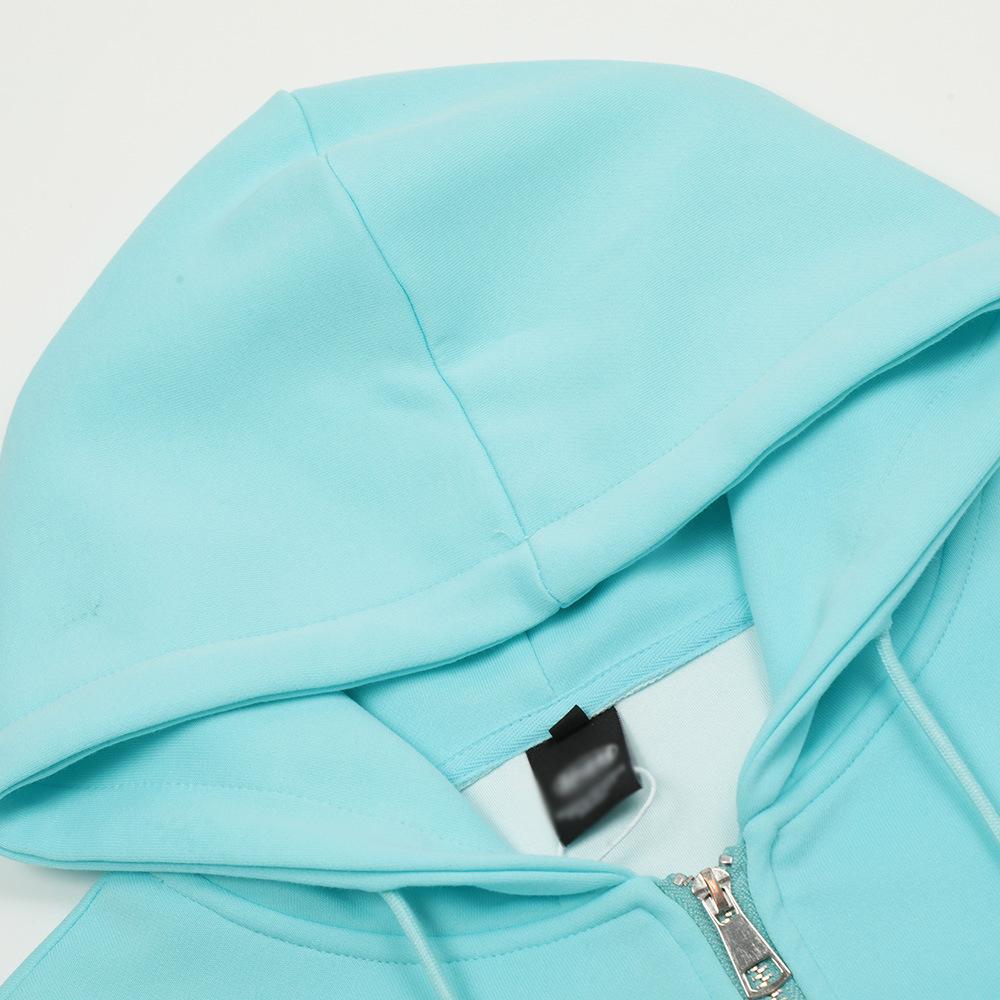 Street-blowing Trendy Butterfly Hot Drilling Patch Embroidered Loose Sweatshirt Men's And Women's Design Sense Casual Zipper Hooded Jacket