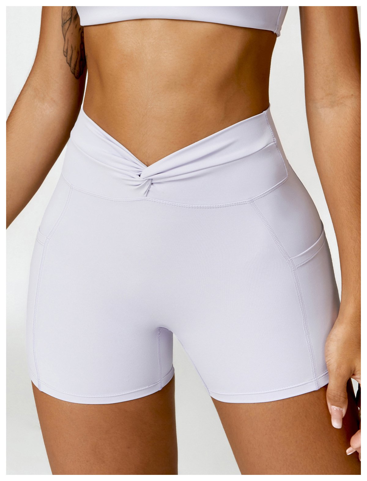 Pocket Naked Tight Yoga Shorts Casual Outer Wear Running Shorts Women's Hip Fitness Pants 8528