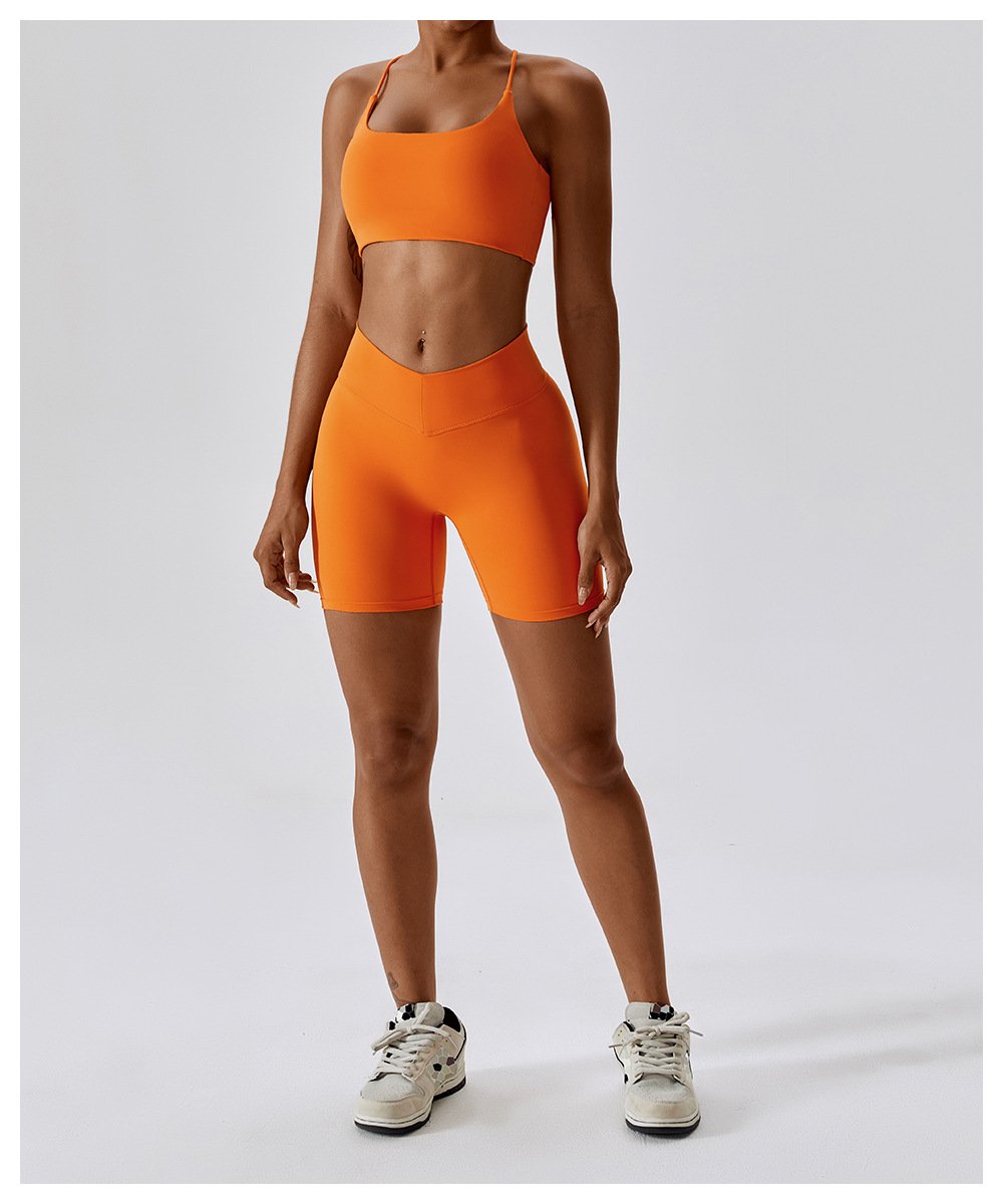 European And American Summer Shockproof Naked Yoga Bra Outer Wear Running Fitness Sports Underwear Beauty Back Yoga Vest 8233