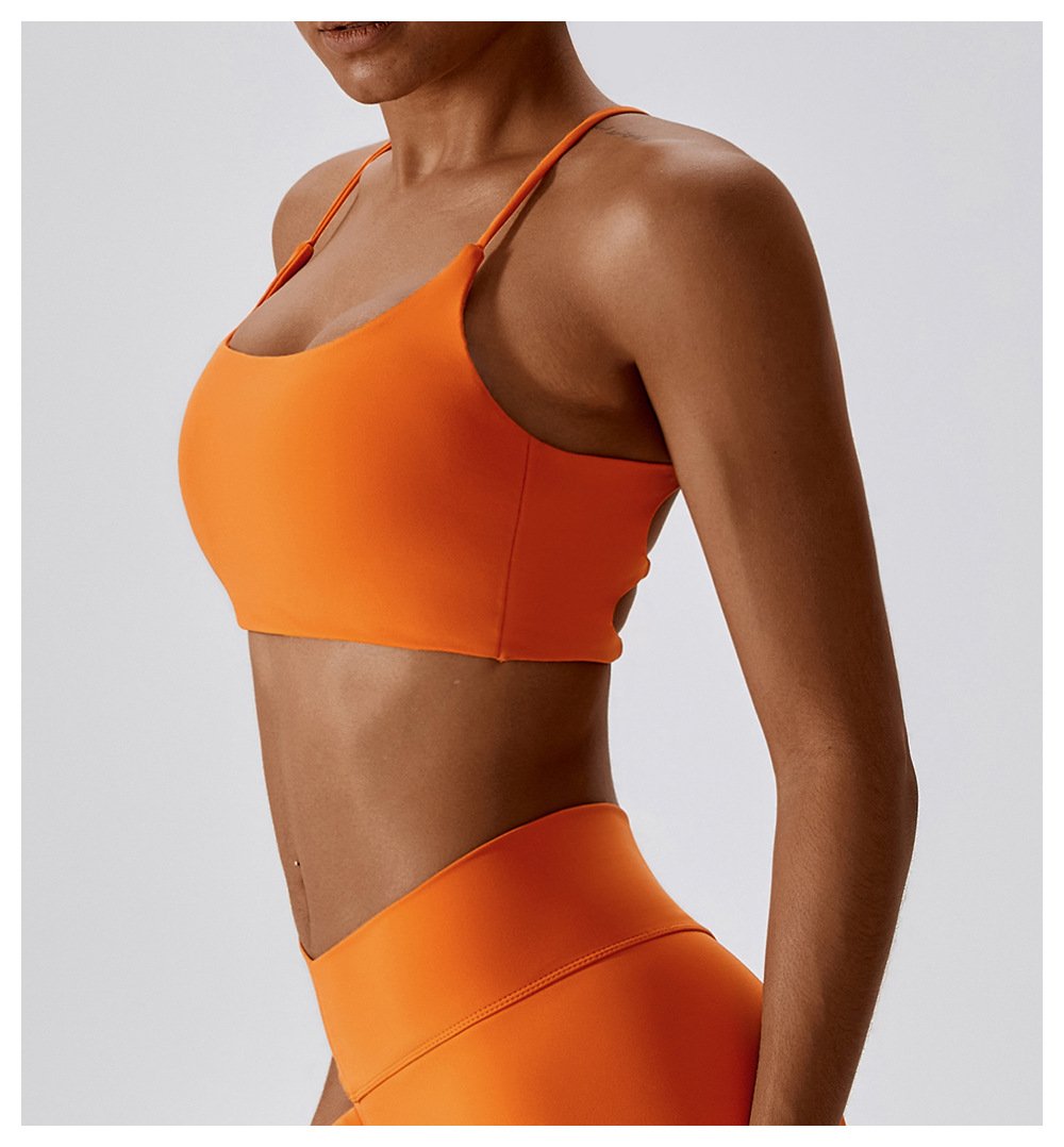 European And American Summer Shockproof Naked Yoga Bra Outer Wear Running Fitness Sports Underwear Beauty Back Yoga Vest 8233